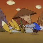 魚つり爺さんと狐