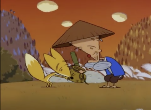 魚つり爺さんと狐
